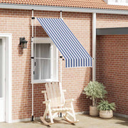 Luifel uittrekbaar gestreept blauw wit