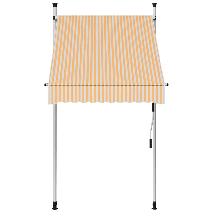 Luifel Handmatig Uittrekbaar 100 Cm Oranje En Witte Strepen orange