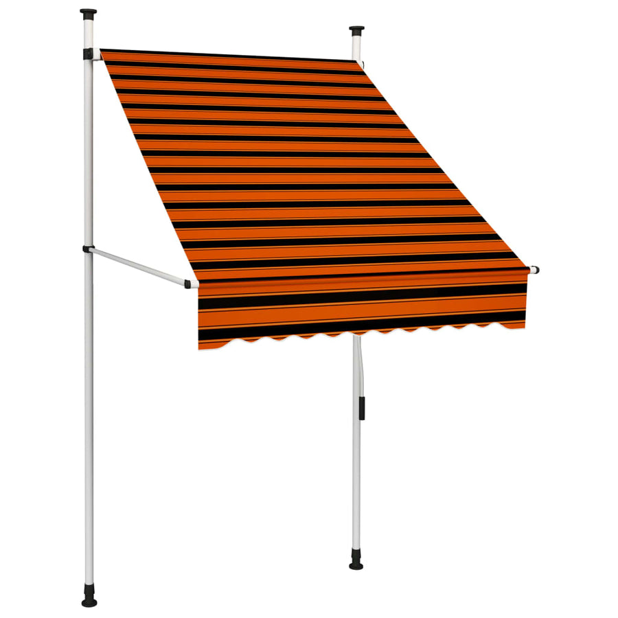 Luifel Handmatig Uittrekbaar 100 cm Oranje en bruin