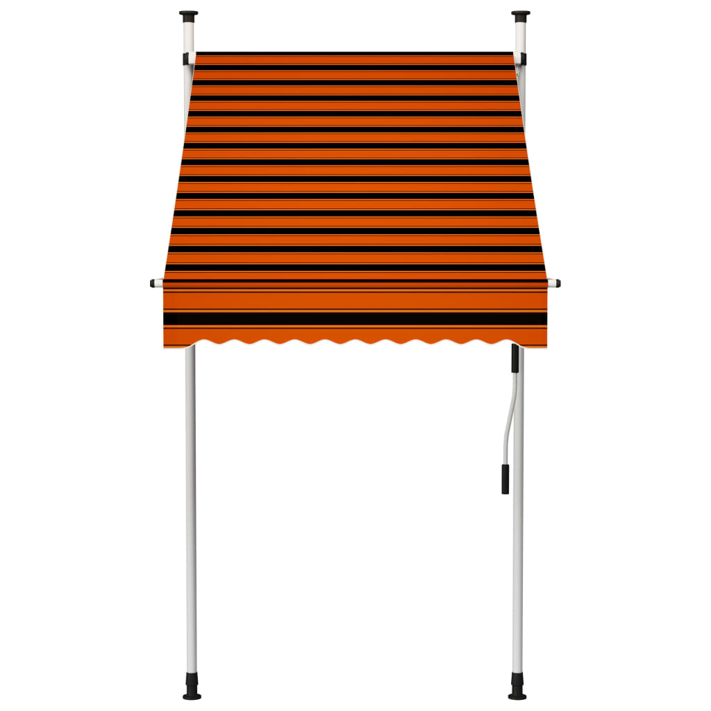 Luifel Handmatig Uittrekbaar 100 cm Oranje en bruin