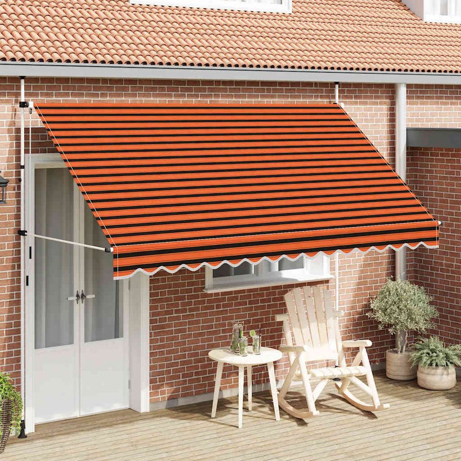Luifel Handmatig Uittrekbaar Oranje En Bruin 1