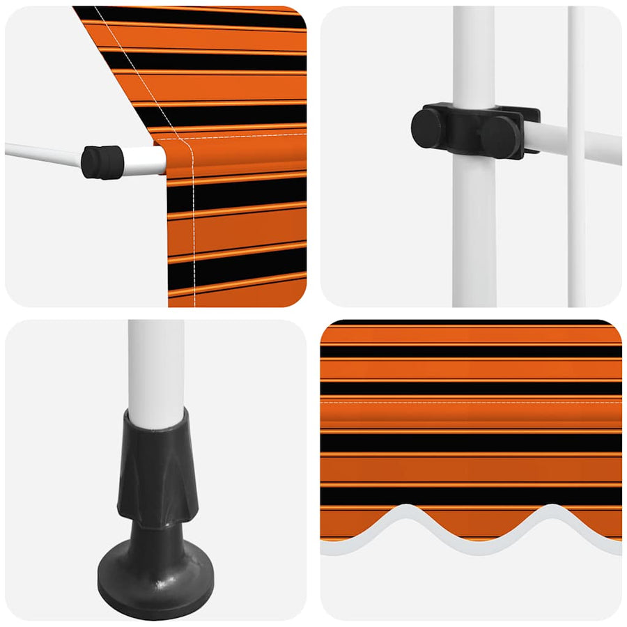 Luifel Handmatig Uittrekbaar Oranje En Bruin 1