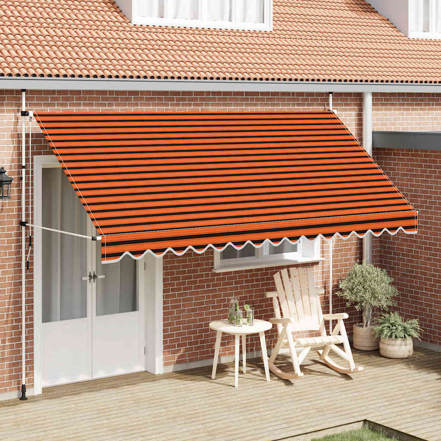 Luifel Handmatig Uittrekbaar Oranje En Bruin 1
