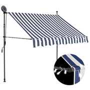 Luifel 150 cm handmatig uitschuifbaar met LED blauw wit