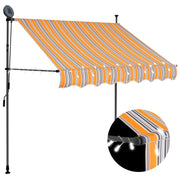 Luifel uitschuifbaar 150 cm geel blauw LED