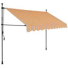 Luifel Handmatig Uitschuifbaar Met Led En Blauw 250 cm