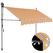 Luifel uitschuifbaar 300 cm geel blauw met LED