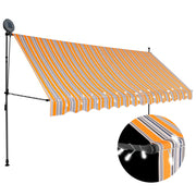 Luifel uitschuifbaar 350 cm geel blauw LED