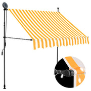 Luifel uitschuifbaar 150 cm wit oranje LED