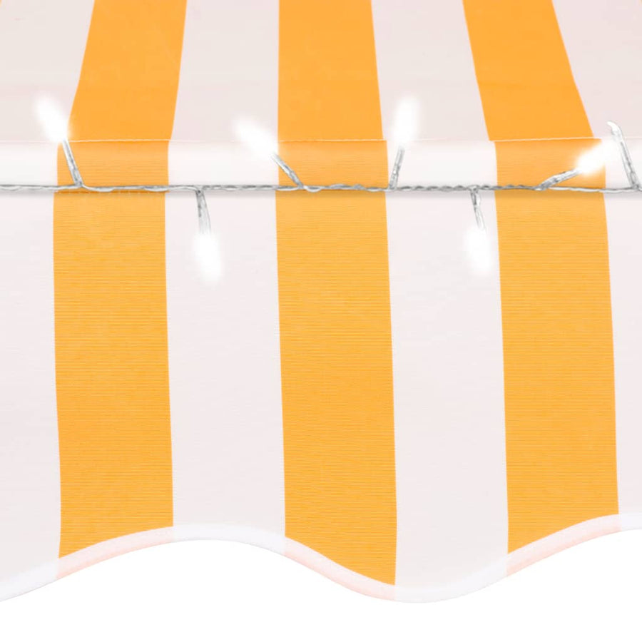 Luifel Handmatig Uitschuifbaar Met Led Wit En Oranje 150 cm orange