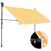 Luifel uitschuifbaar met LED 300 cm wit oranje