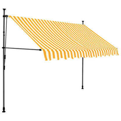 Luifel Handmatig Uitschuifbaar Met Led Wit En Oranje 300 cm orange