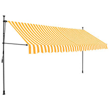 Luifel Handmatig Uitschuifbaar Met Led Wit En Oranje 350 cm orange