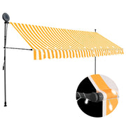 Luifel uitschuifbaar 400 cm wit oranje LED