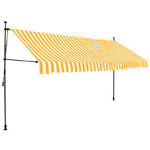 Luifel Handmatig Uitschuifbaar Met Led Wit En Oranje 400 cm orange