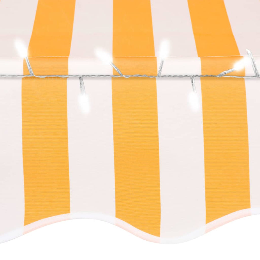 Luifel Handmatig Uitschuifbaar Met Led Wit En Oranje 400 cm orange