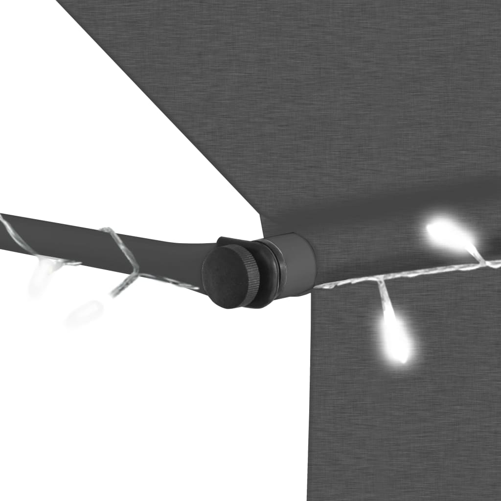 Luifel Handmatig Uitschuifbaar Met Led Kleurig 100 cm Antraciet