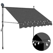 Luifel uitschuifbaar 150 cm antraciet LED