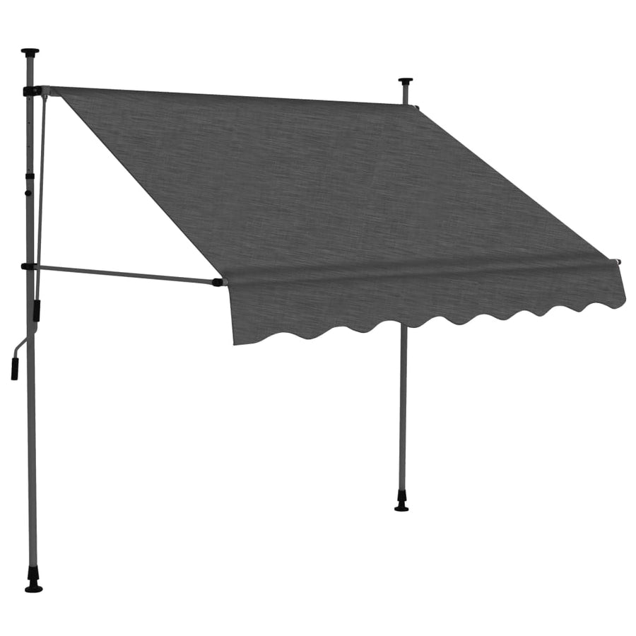 Luifel Handmatig Uitschuifbaar Met Led Kleurig 150 cm Antraciet