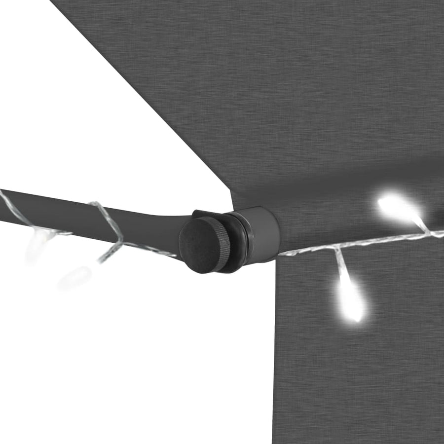 Luifel Handmatig Uitschuifbaar Met Led Kleurig 250 cm Antraciet