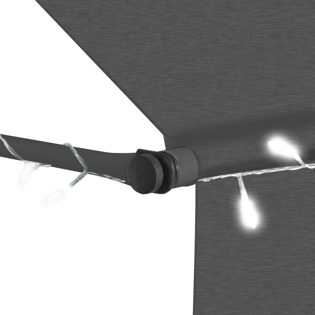 Luifel Handmatig Uitschuifbaar Met Led Kleurig 350 cm Antraciet