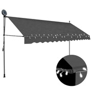 Luifel uitschuifbaar 400 cm antraciet met LED