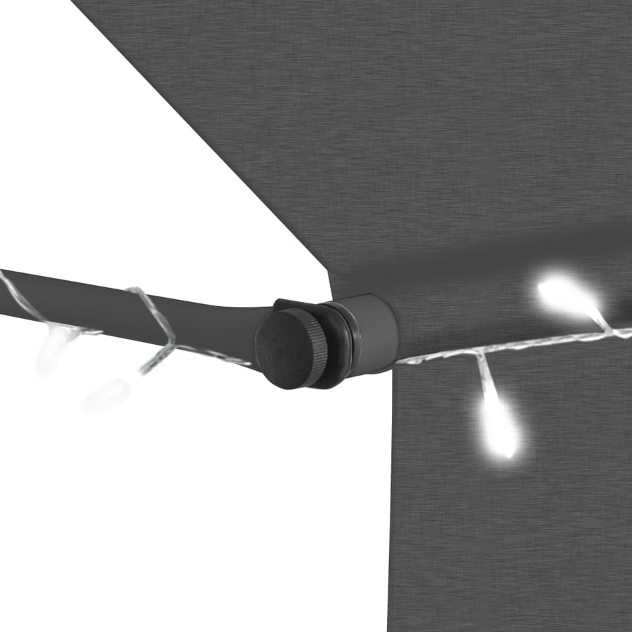 Luifel Handmatig Uitschuifbaar Met Led Kleurig 400 cm Antraciet