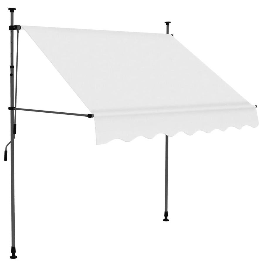 Luifel Handmatig Uitschuifbaar Met Led Kleurig 100 cm Crème