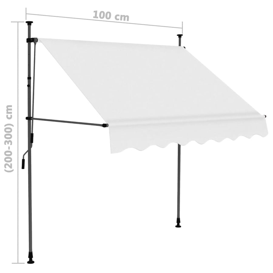 Luifel Handmatig Uitschuifbaar Met Led Kleurig 100 cm Crème