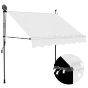 Luifel uitschuifbaar met LED 150 cm crèmekleurig