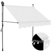 Luifel 200 cm crèmekleurig handmatig uitschuifbaar met LED