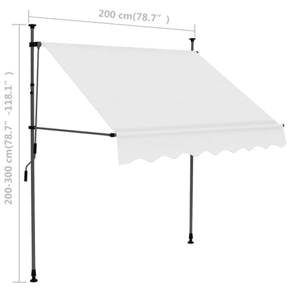Luifel Handmatig Uitschuifbaar Met Led Kleurig 200 cm Crème