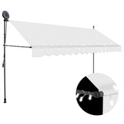 Luifel uitschuifbaar 350 cm crèmekleurig met LED
