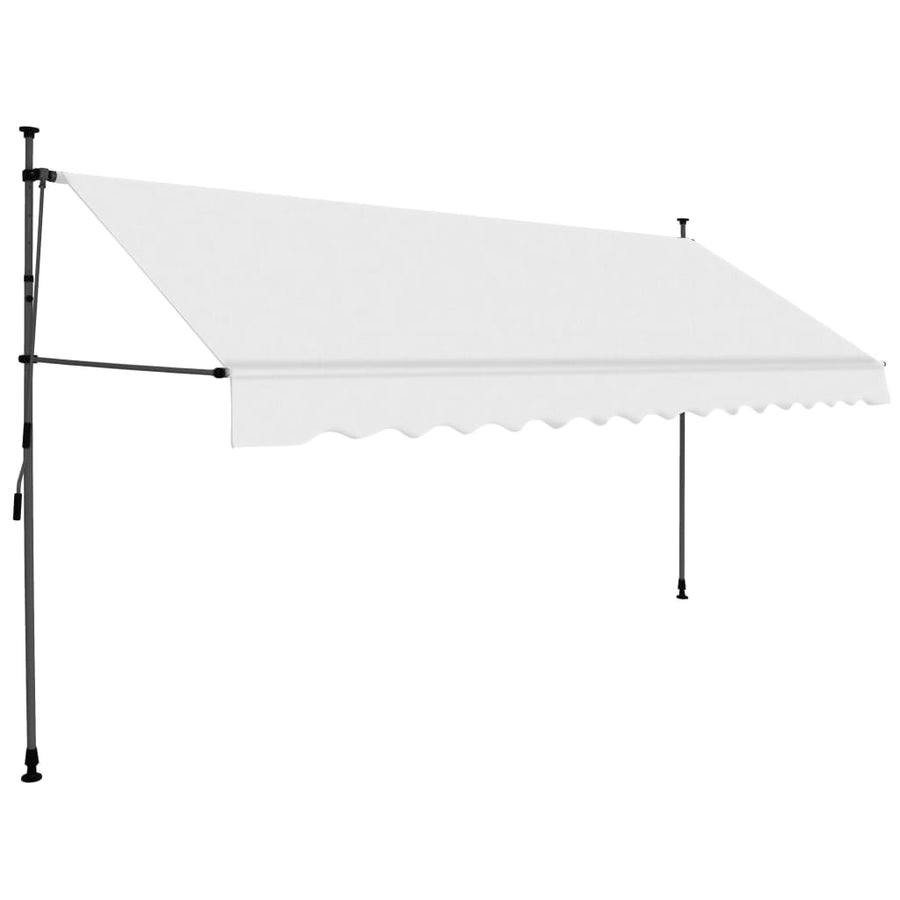 Luifel Handmatig Uitschuifbaar Met Led Kleurig 350 cm Crème