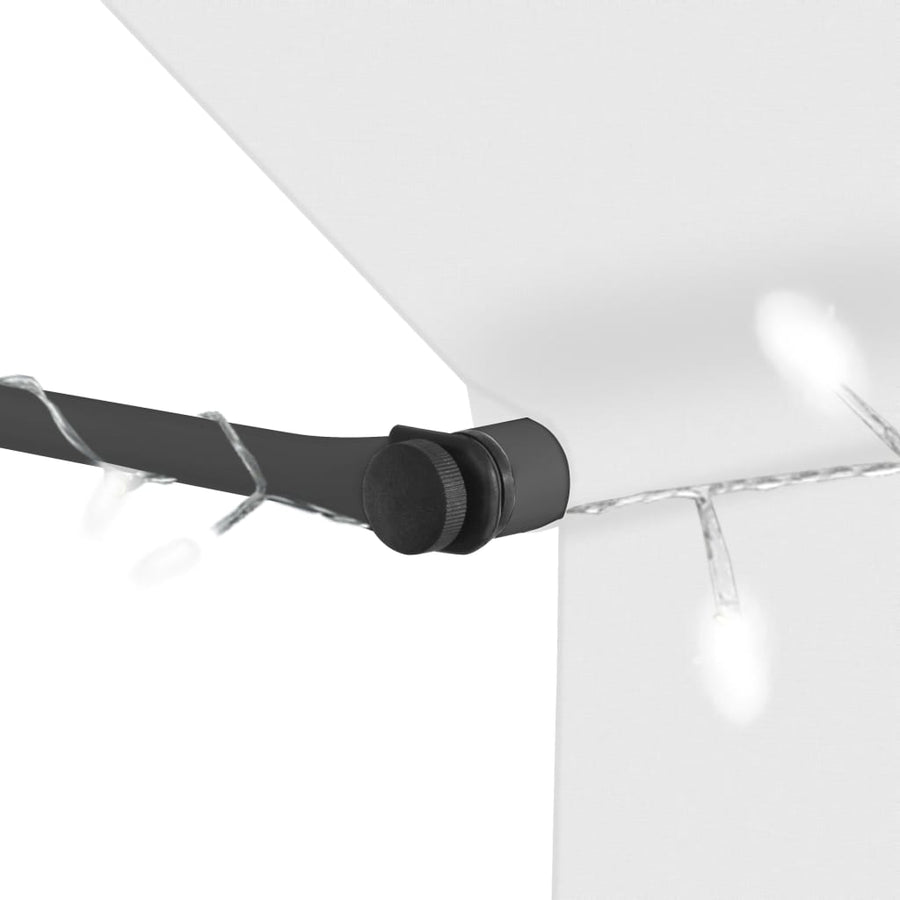 Luifel Handmatig Uitschuifbaar Met Led Kleurig 350 cm Crème