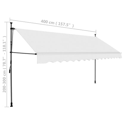 Luifel Handmatig Uitschuifbaar Met Led Kleurig 400 cm Crème