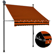 Luifel uitschuifbaar 150 cm oranje bruin LED