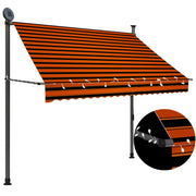 Luifel uitschuifbaar met LED 200 cm oranje bruin