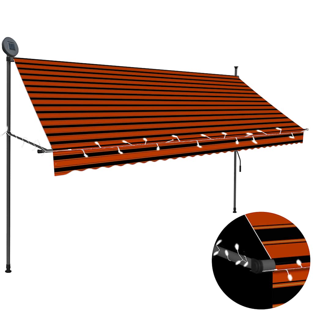 Luifel Handmatig Uitschuifbaar Met Led 300 cm