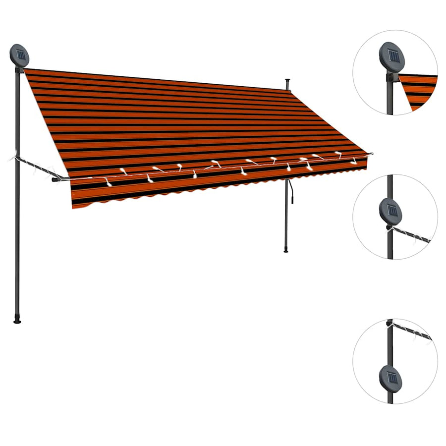 Luifel Handmatig Uitschuifbaar Met Led 300 cm