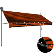 Luifel uitschuifbaar 350 cm oranje bruin LED