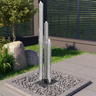 Tuinfontein 48x34x153 cm roestvrij staal zilver