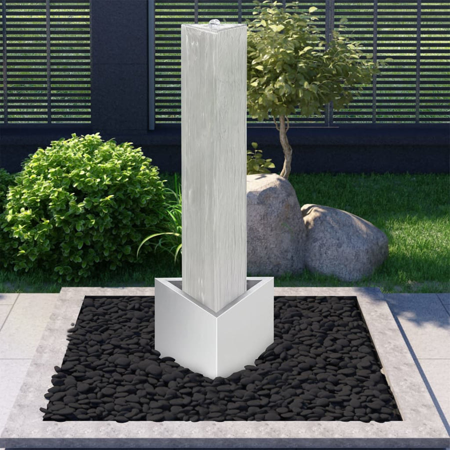 Tuinfontein 37,7X32,6X110 Cm Roestvrij Staal Zilverkleurig