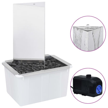 Tuinfontein Met Pomp Driehoek 76 Cm Roestvrij Staal 48 x 34 x 76 cm