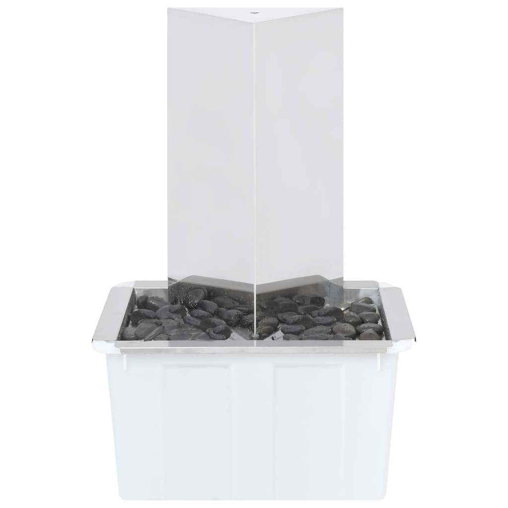 Tuinfontein Met Pomp Driehoek 76 Cm Roestvrij Staal 48 x 34 x 76 cm