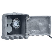 Outdoor power socket 2 inputs with timer polyresin grey