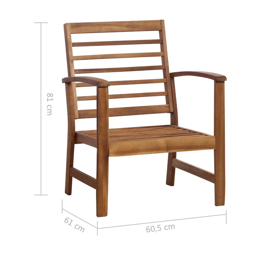 -Delige Loungeset Massief Acaciahout Bruin