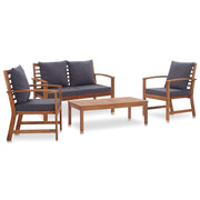 Loungeset 4-delig massief acaciahout