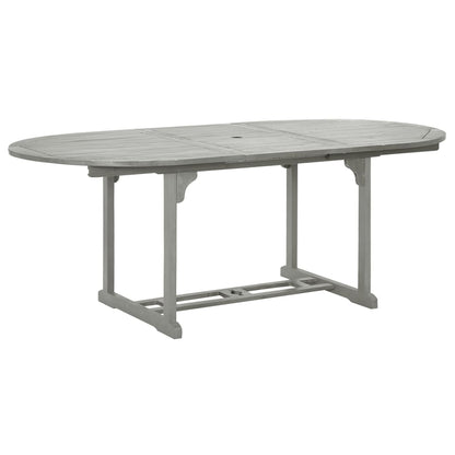 Tuintafel Massief Acaciahout Grijs 200 x 100 x 75 cm ovaal