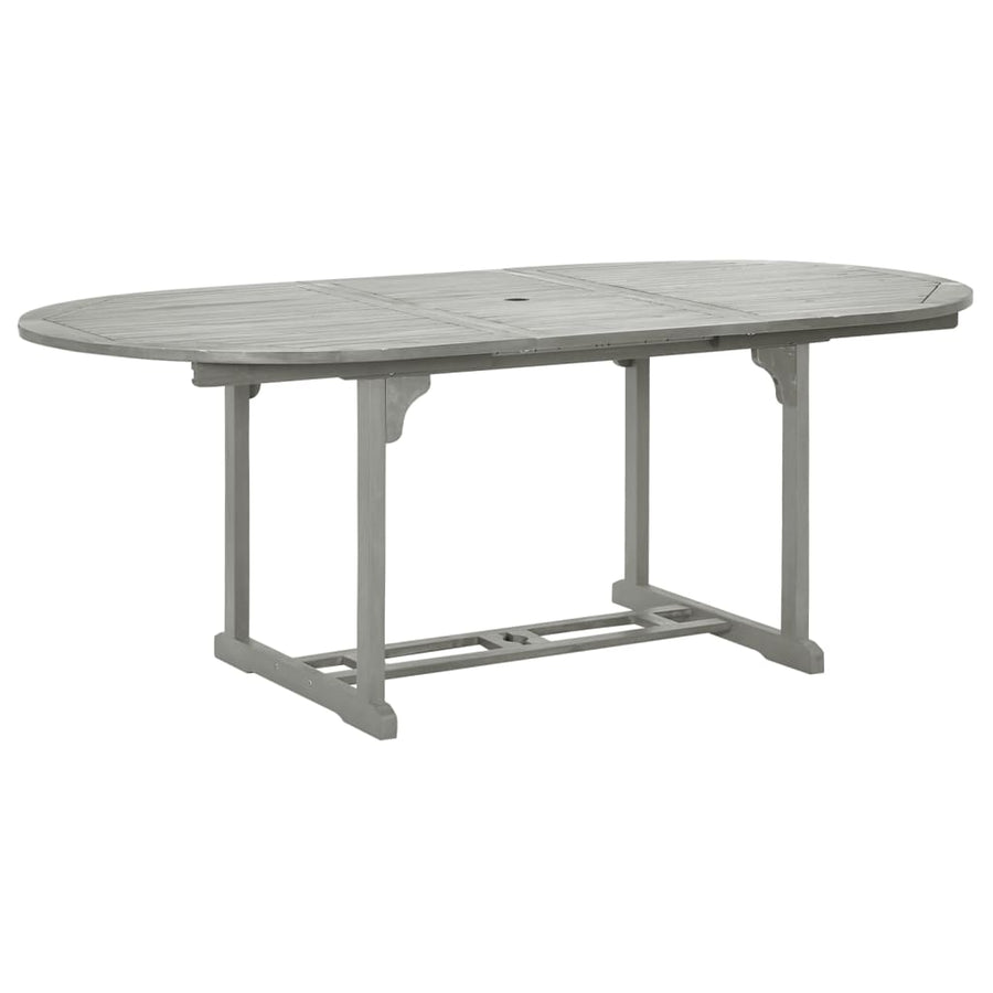 Tuintafel Massief Acaciahout Grijs 200 x 100 x 75 cm ovaal